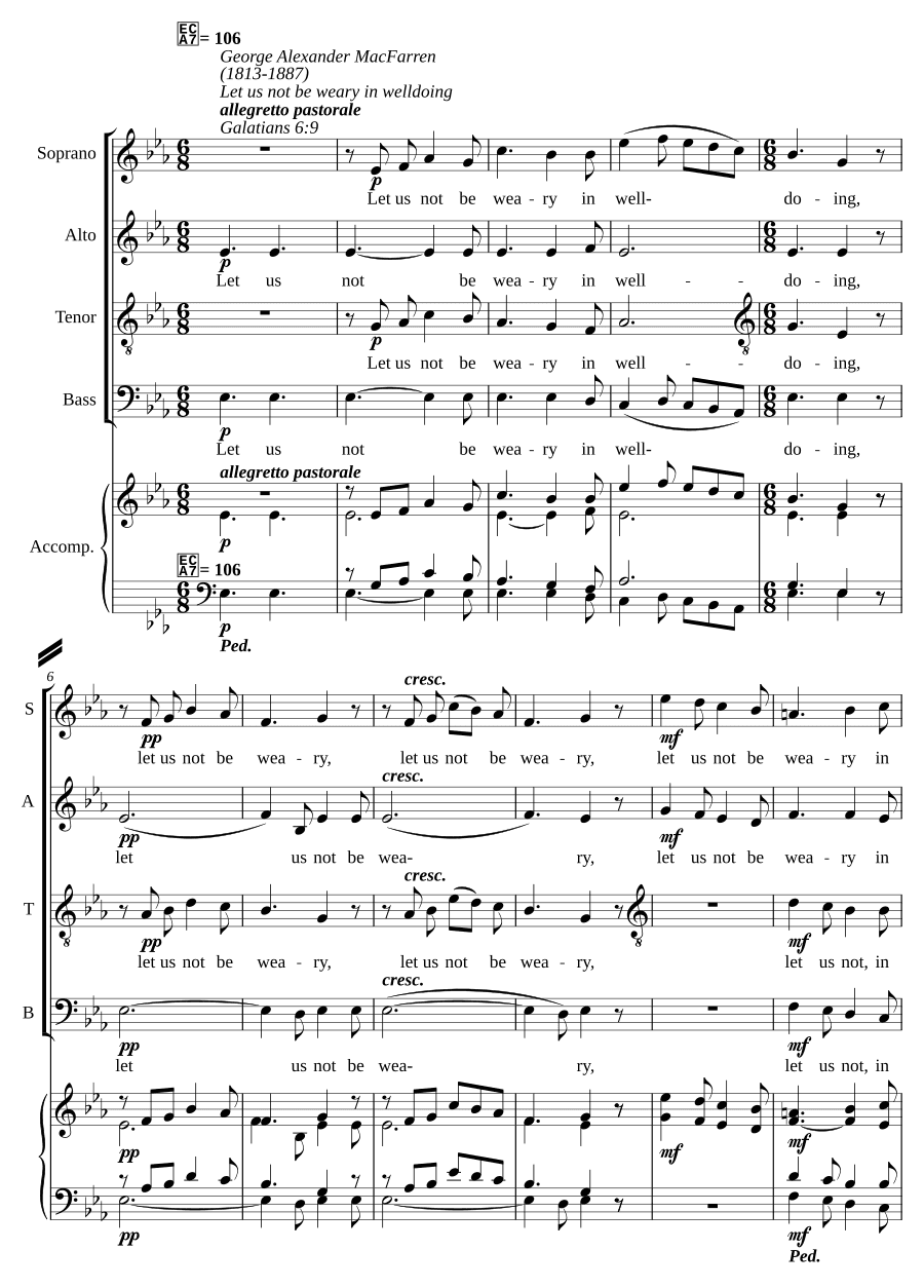 Не будем уставать делать добро (Let us not be weary in well-doing)