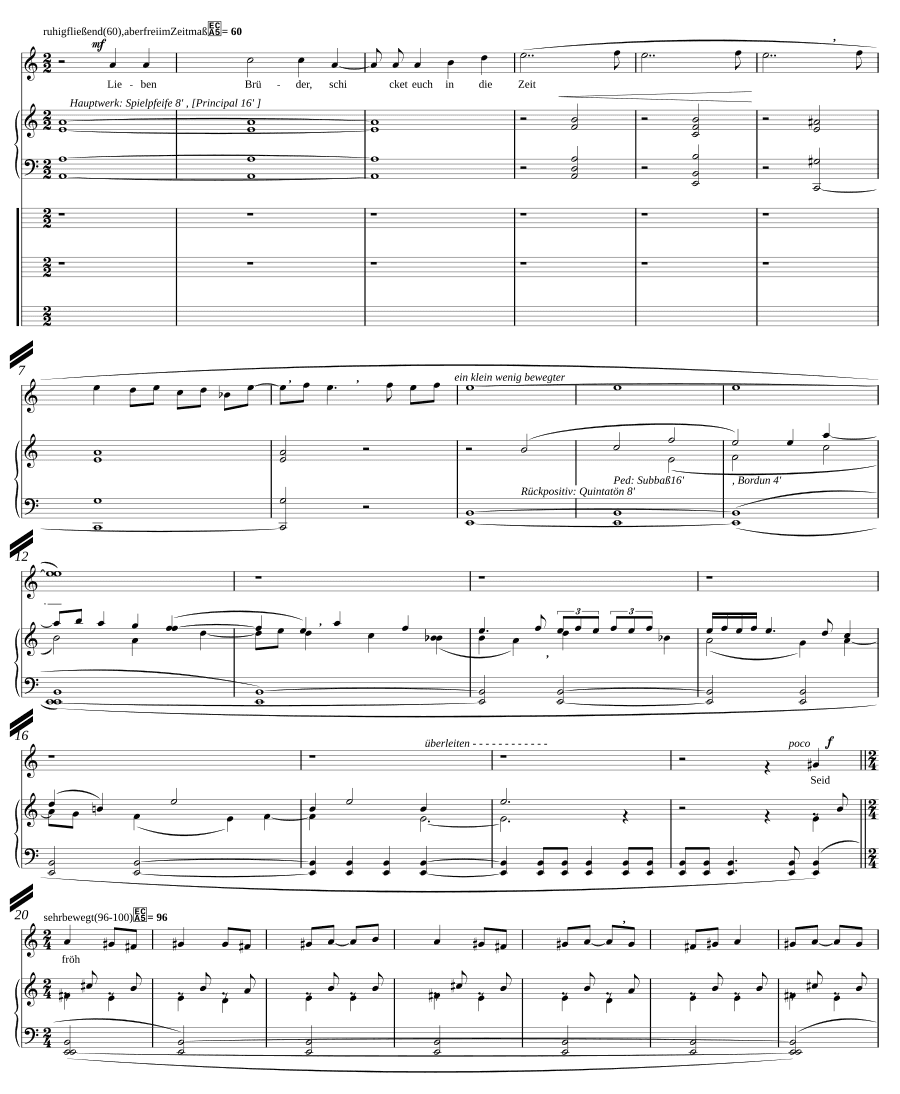Любите, братья, приготовьтесь ко времени (Lieben Brüder, schicket euch in die Zeit)