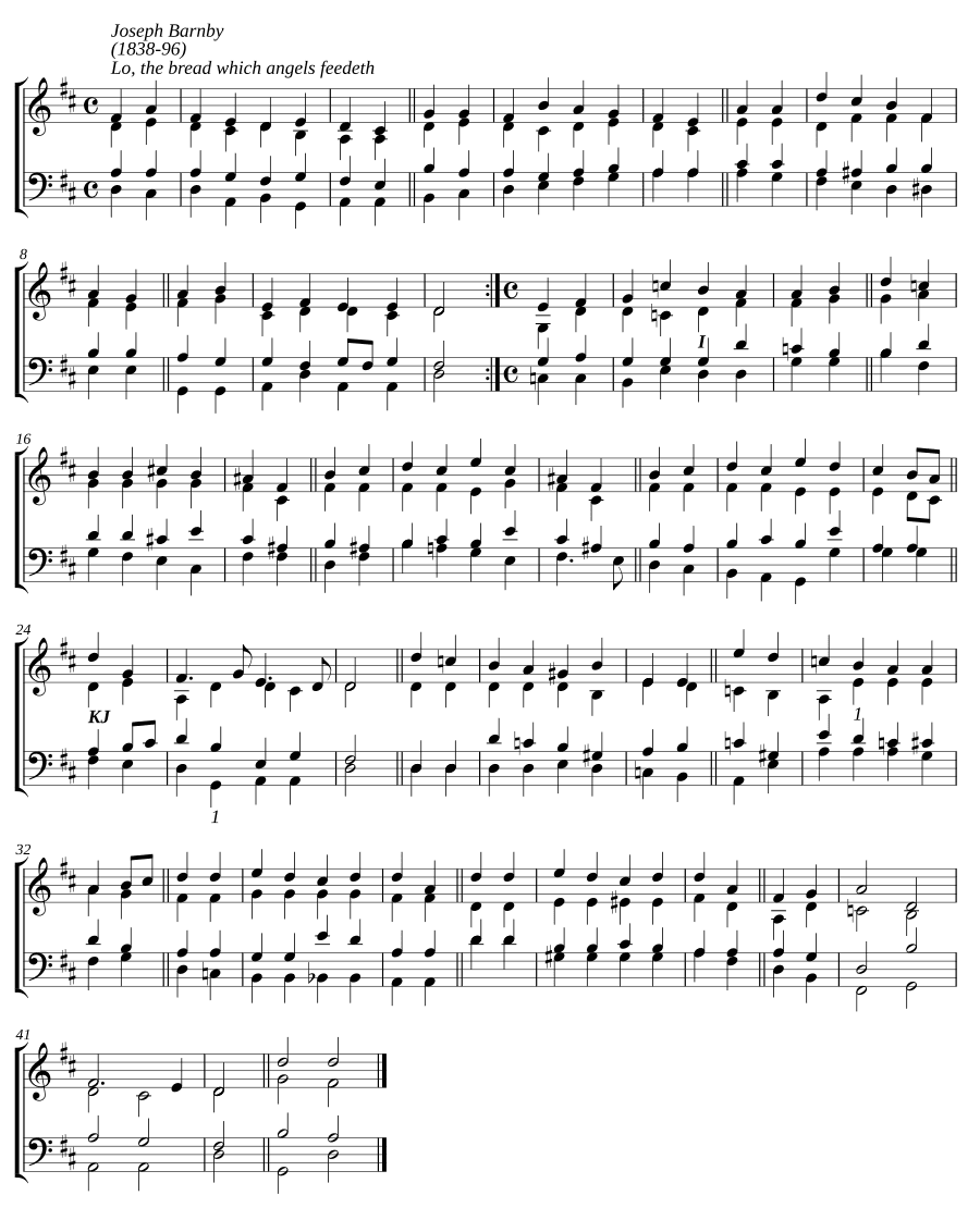 Вот хлеб, которым питаются ангелы (Lo, the bread which angels feedeth)