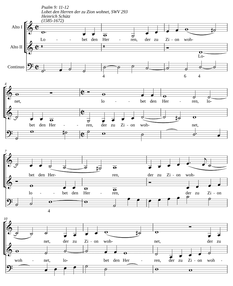 Хвалите Господа, живущего в Сионе, SWV 293 (Lobet den Herren, der zu Zion wohnet, SWV 293)