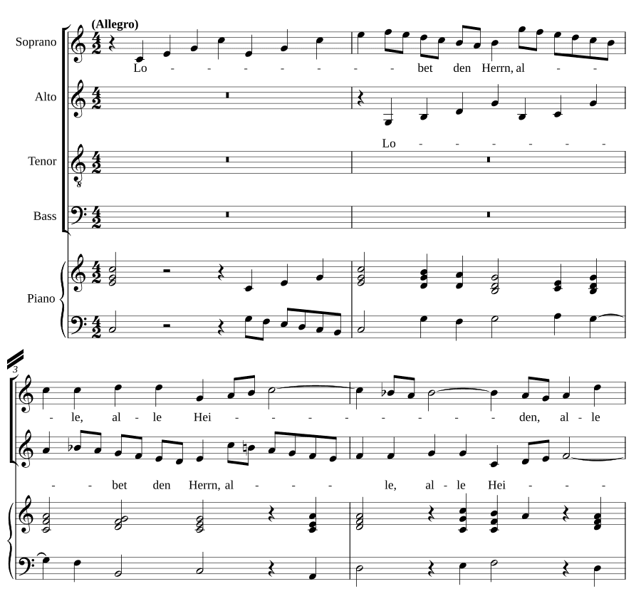 Хвалите Господа, BWV 230 (Lobet den Herrn, BWV 230)