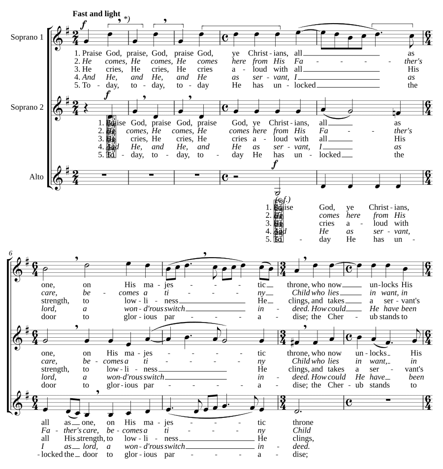 Хвалите Бога, христиане все (Lobt Gott, ihr Christen, allzugleich)