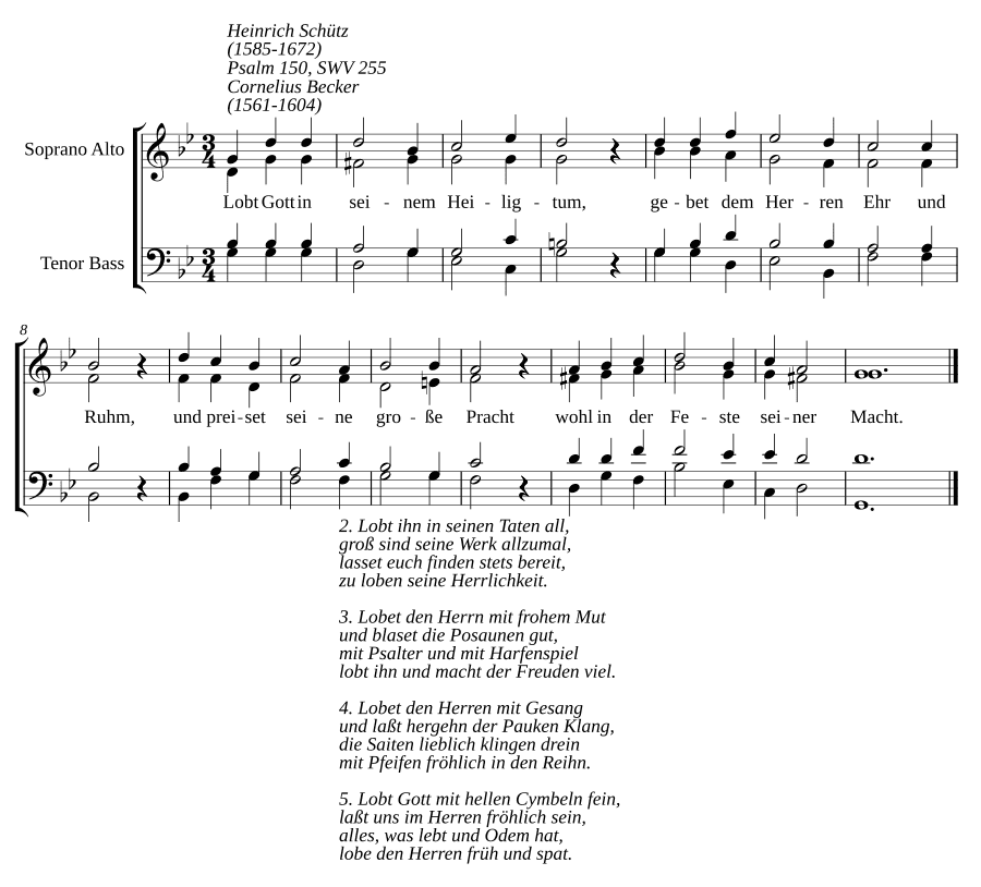 Хвалите Бога в Его святыне, SWV 255 (Lobt Gott in seinem Heiligtum, SWV 255)