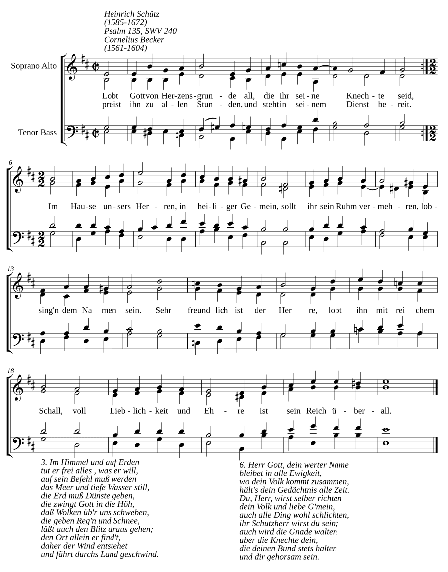 Хвалите Бога от всего сердца, SWV 240 (Lobt Gott von Herzensgrunde, SWV 240)