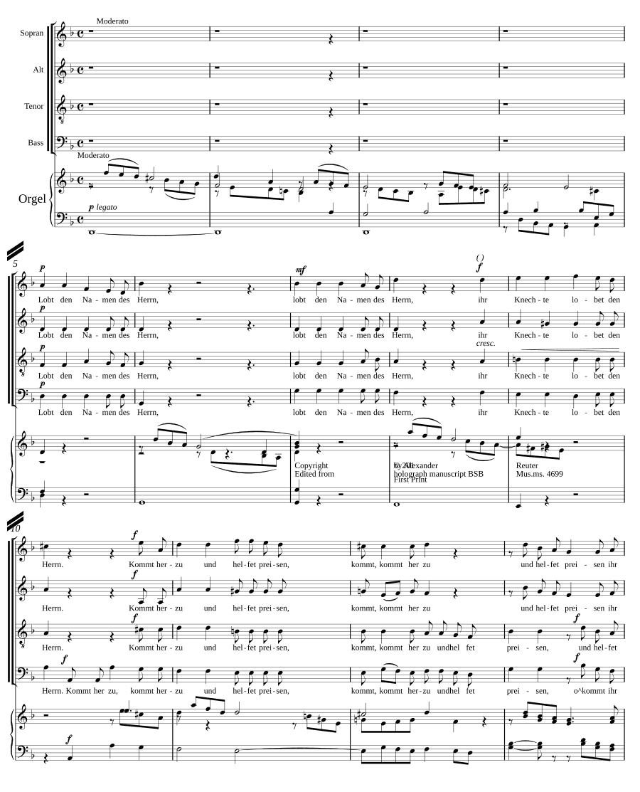 Хвалите имя Господне (Lobt den Namen des Herrn, JWV 4)
