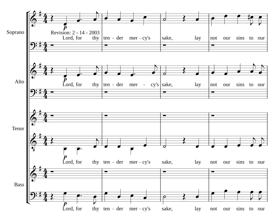 Господь, ради милосердия Твоего (Lord, for thy tender mercy's sake)