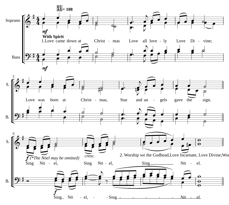 Любовь снизошла на Рождество (Love came down at Christmas)