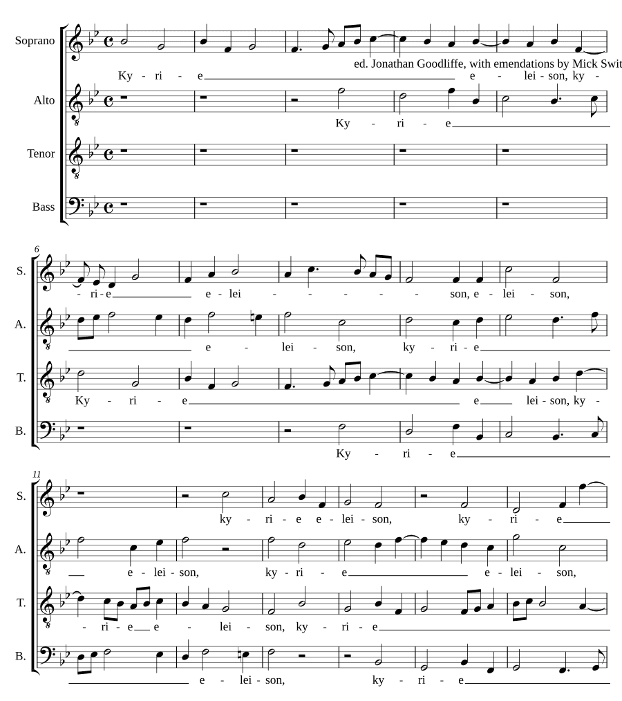 Месса в пятом тоне a 4 с басом (Missa a 4 de quinto tono punto bajo)