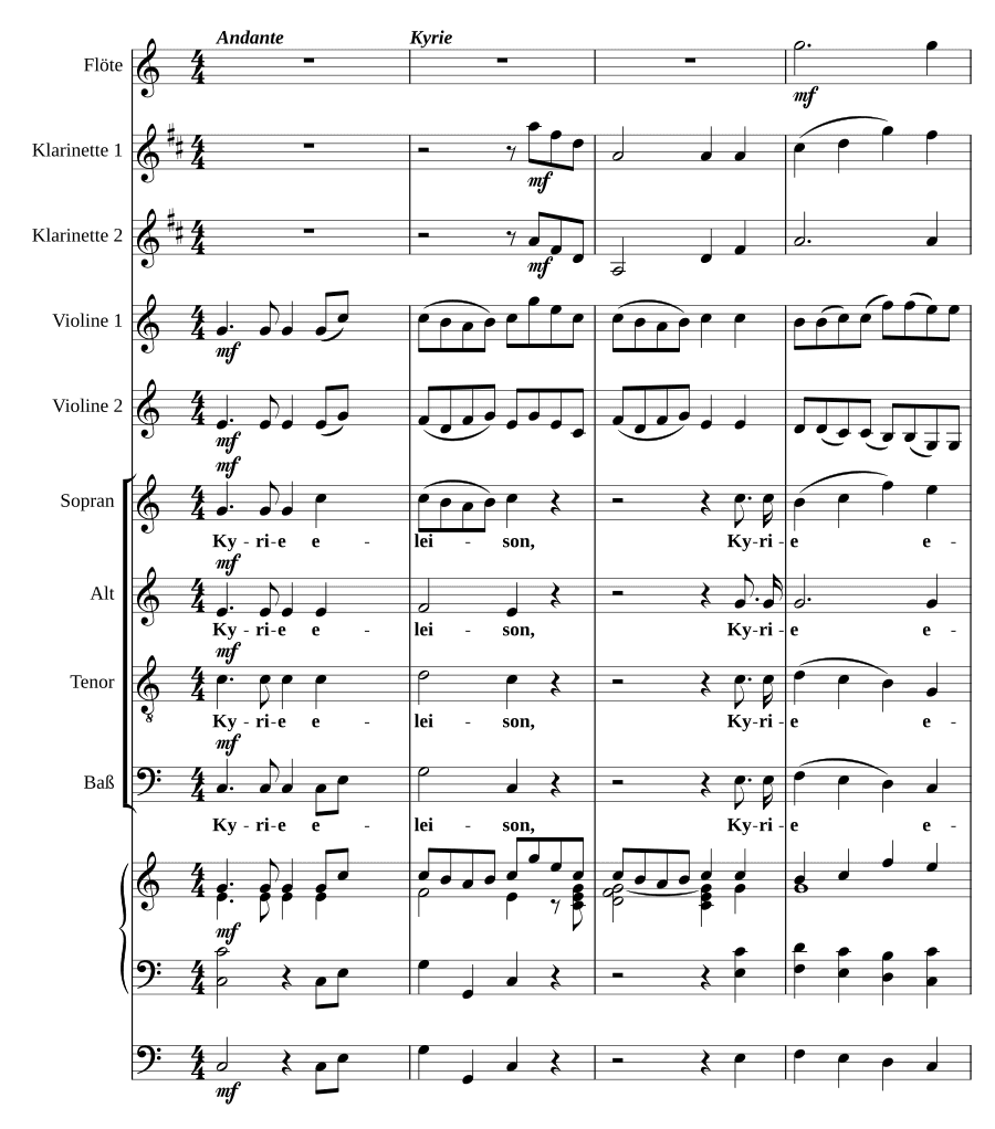 Месса до мажор для трех голосов (Missa in C 3-part)