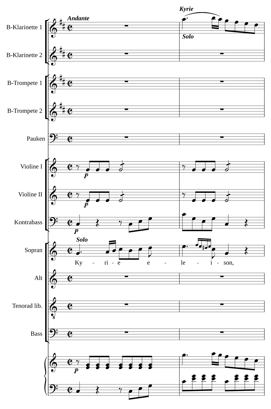 Короткая и лёгкая месса до мажор (Missa in C brevis et facilis)