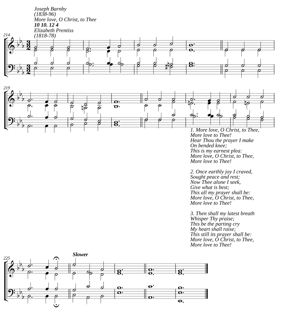 Больше любви, о Христос, Тебе (More love, O Christ, to Thee)