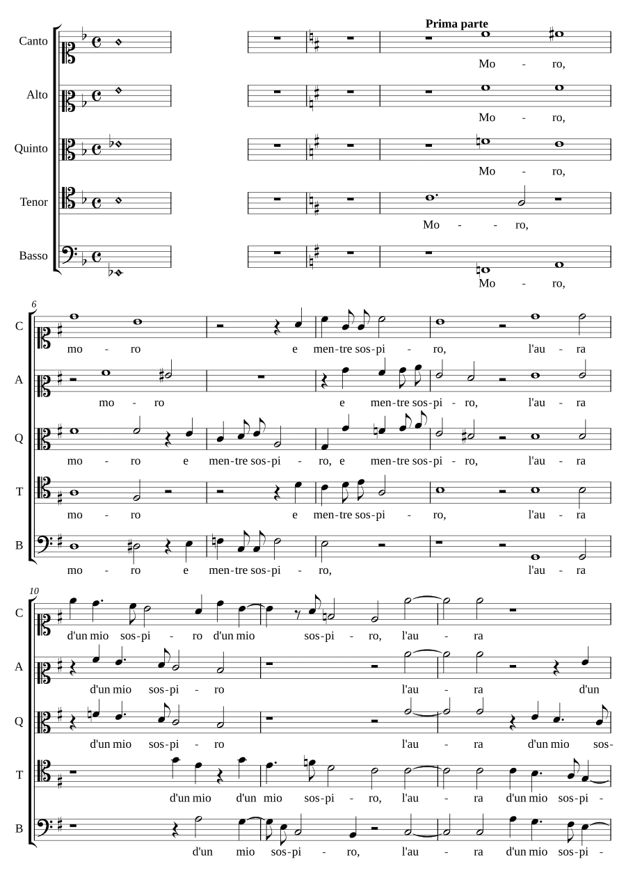 Умираю, и пока вздыхаю (Moro, e mentre sospiro)