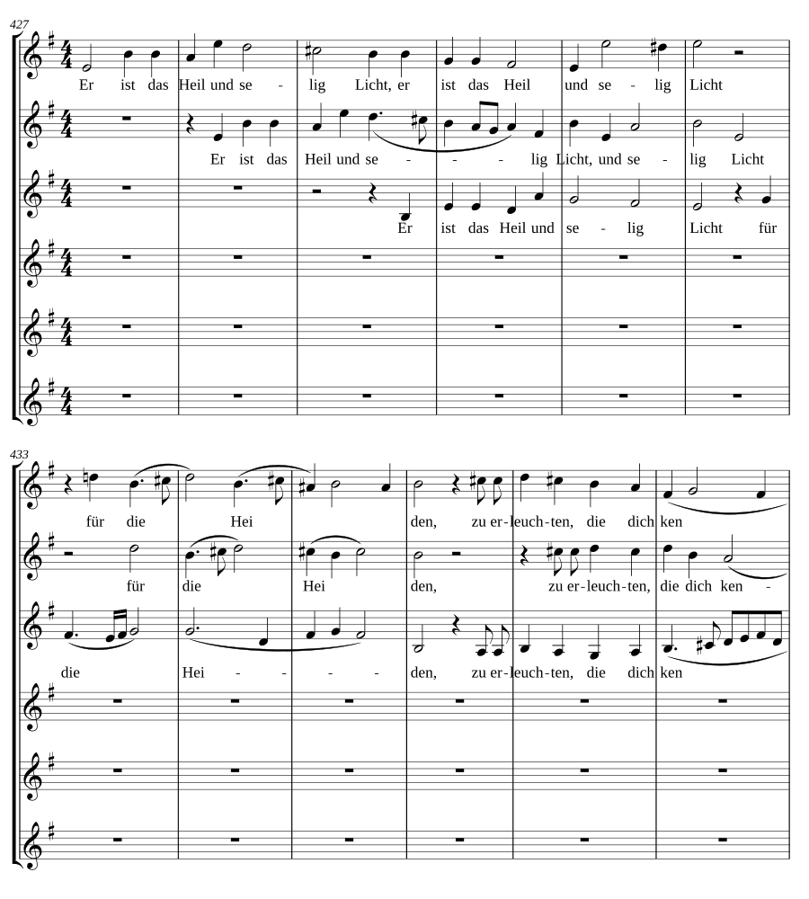Экзеквии: Часть I, № 21 — Он есть спасение и блаженный свет (Musikalische Exequien: Part I, No. 21 - Er ist das Heil und selig Licht)