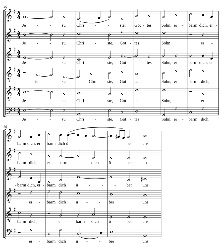 Музыкальные экзеквии: Часть I, № 5 - Иисус Христос, Сын Божий (Musikalische Exequien: Part I, No. 5 - Jesu Christe, Gottes Sohn)