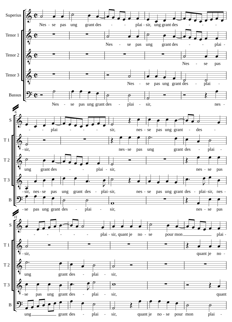 Нет большого огорчения (Nesse pas ung grant desplaisir)