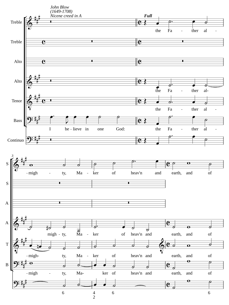 Никейский символ веры ля мажор (Nicene creed in A)