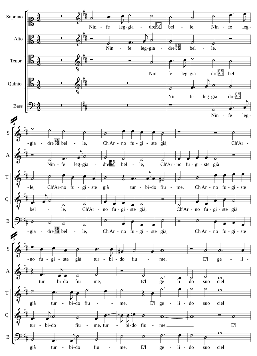 Легкие и прекрасные нимфы (Ninfe leggiadre e belle)