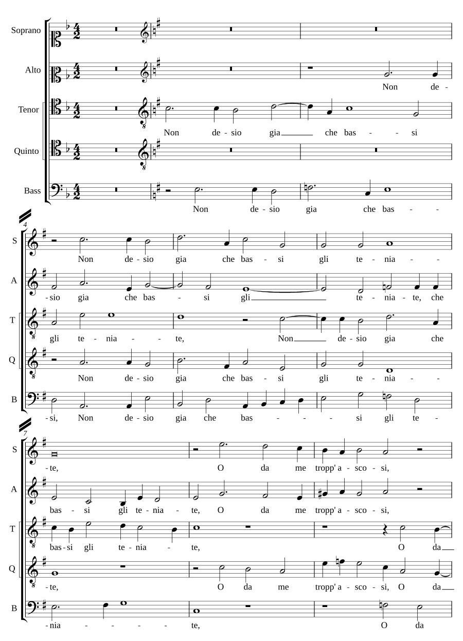 Я уже не желаю, чтобы низкие (Non desio gia che bassi)