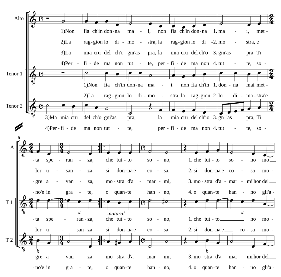 Не будет, что женщина когда-либо (Non fia ch'in donna mai)