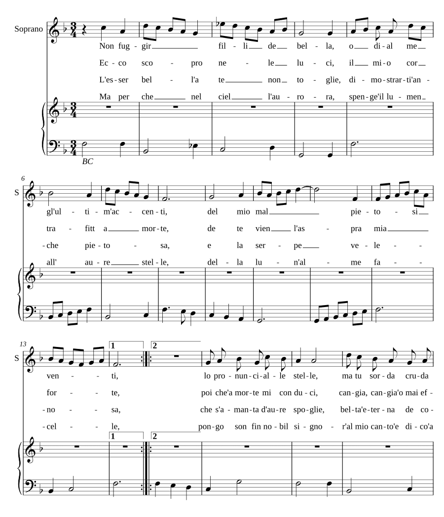 Не убегай, дитя (Non fuggir filli)