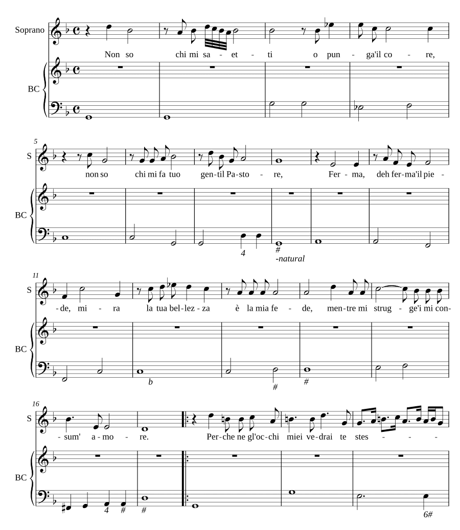 Не знаю, кто меня стреляет (Non so chi mi saetti)