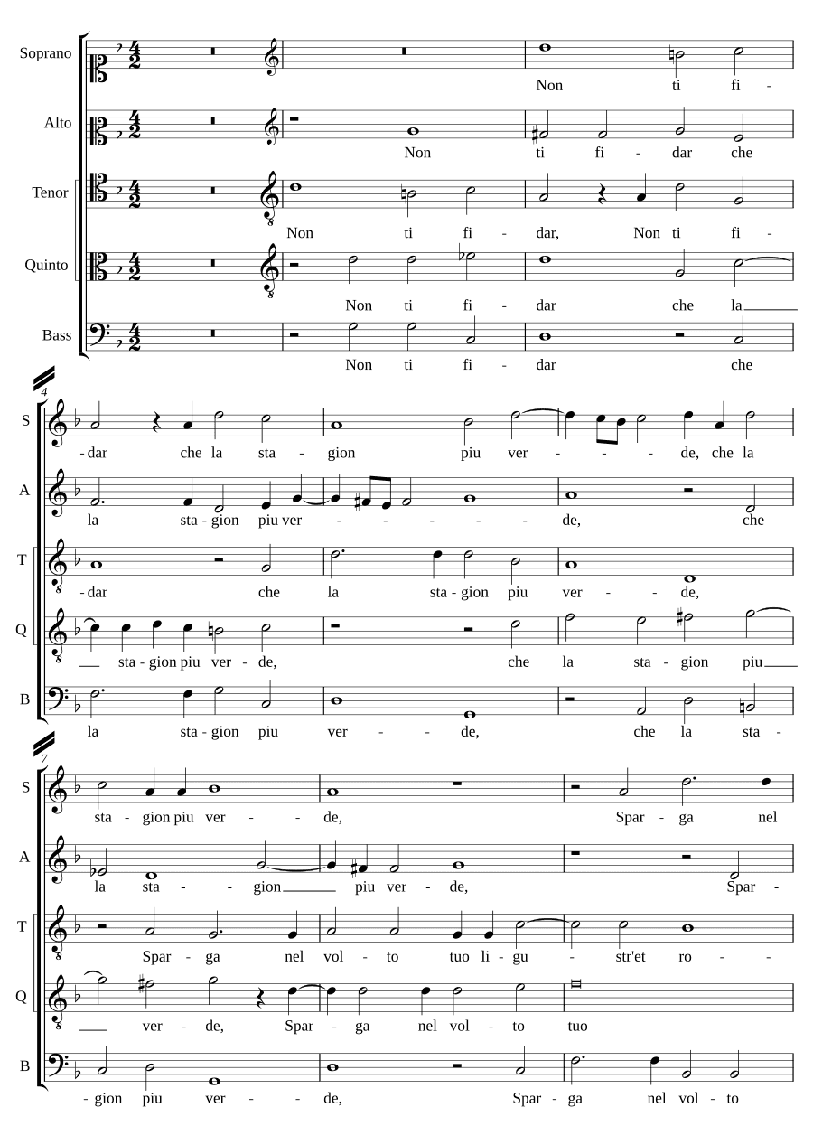 Не доверяй, что время (Non ti fidar che la stagion)