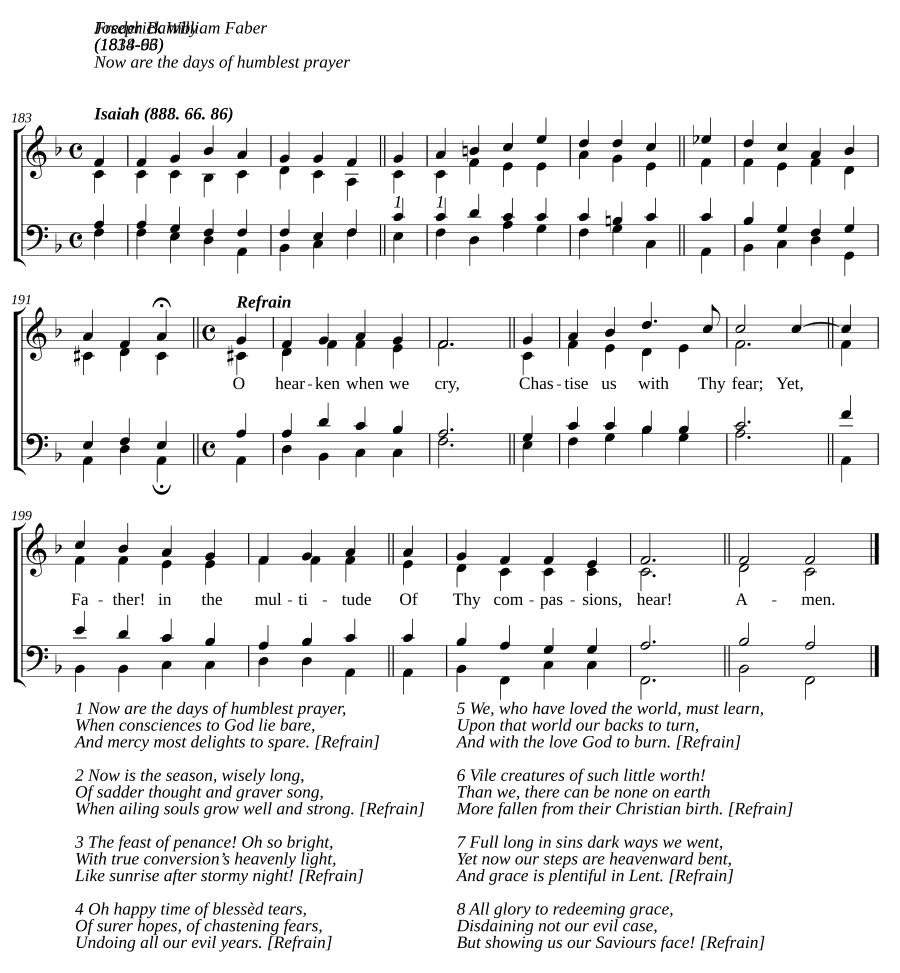 Теперь дни смиренной молитвы (Now are the days of humblest prayer)