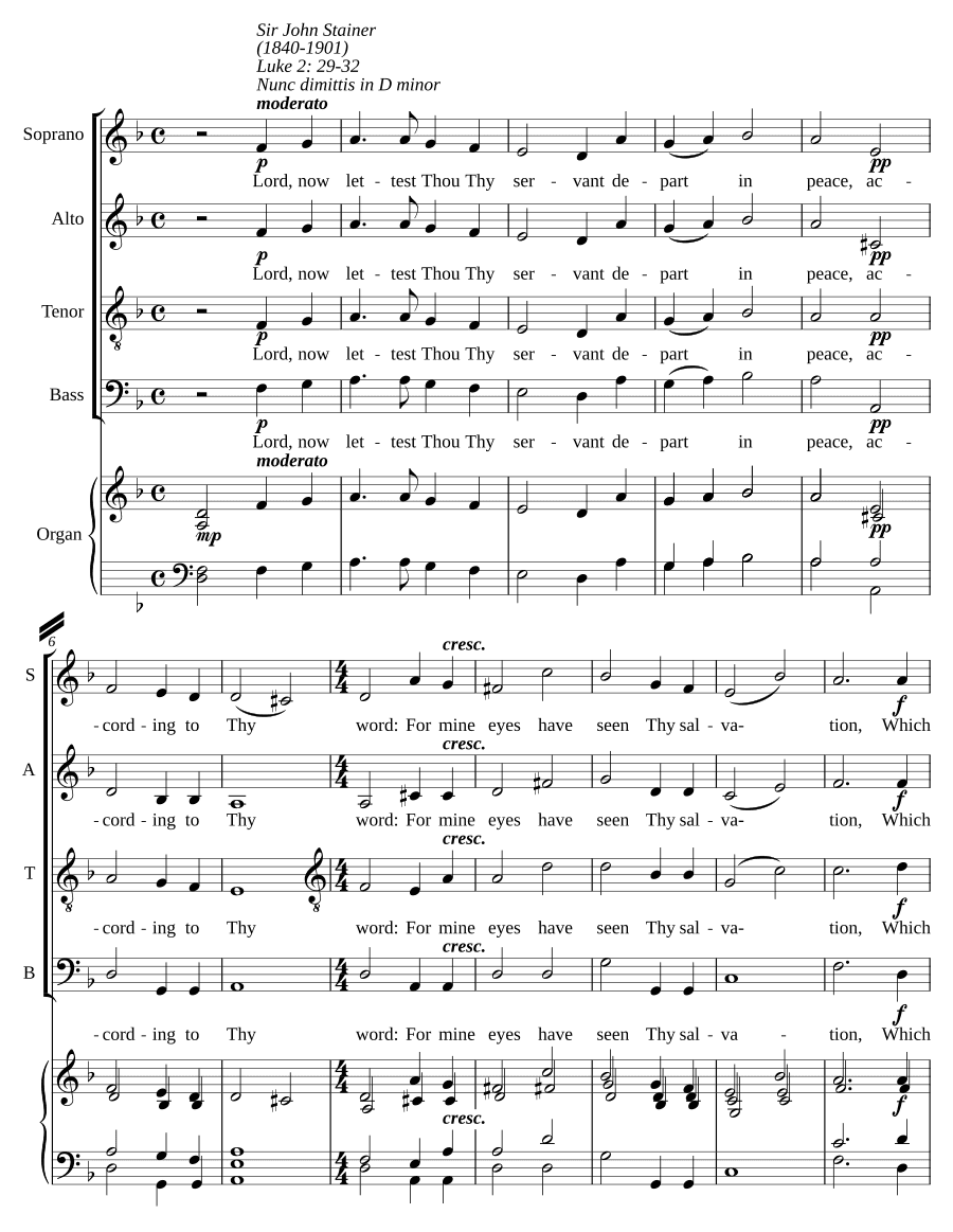 Ныне отпущаешь, ре минор (Nunc dimittis in D minor)