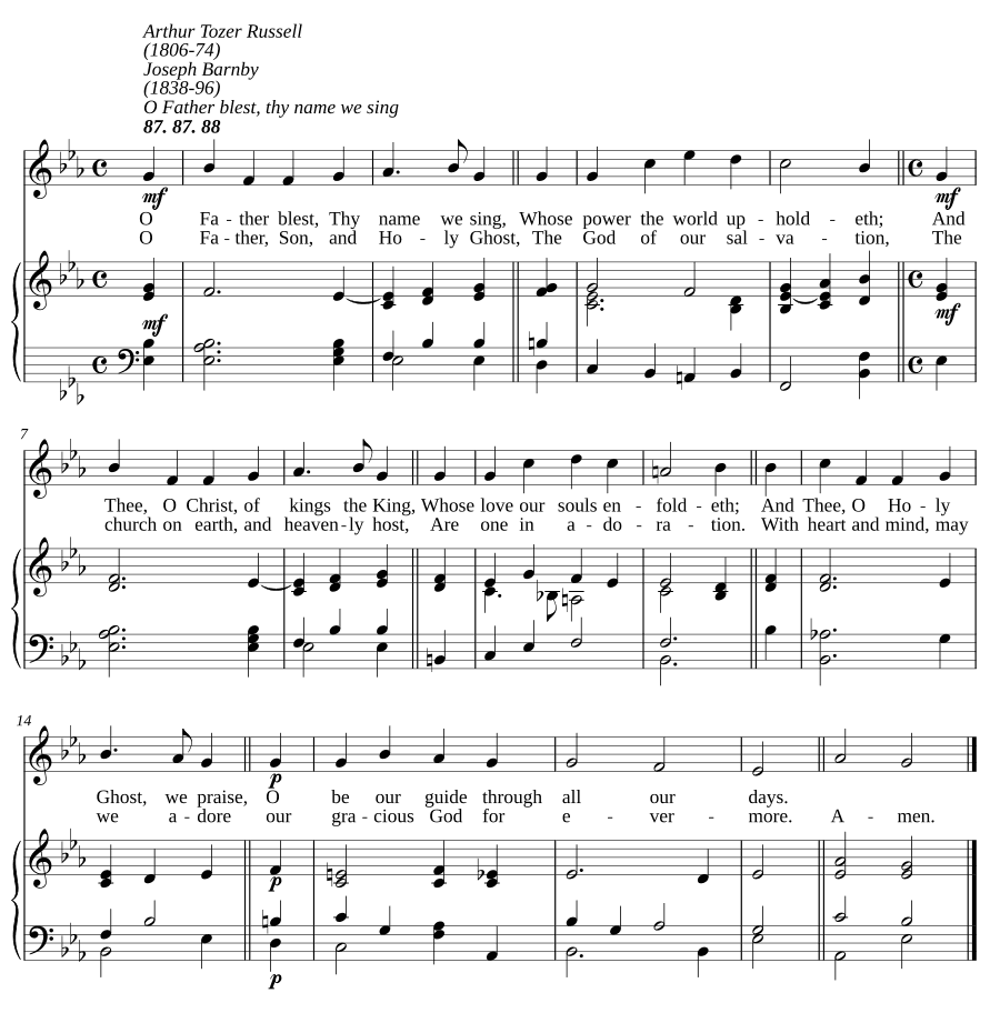 О, Отче благословенный, имя Твое поем (O Father blest, Thy Name we sing)