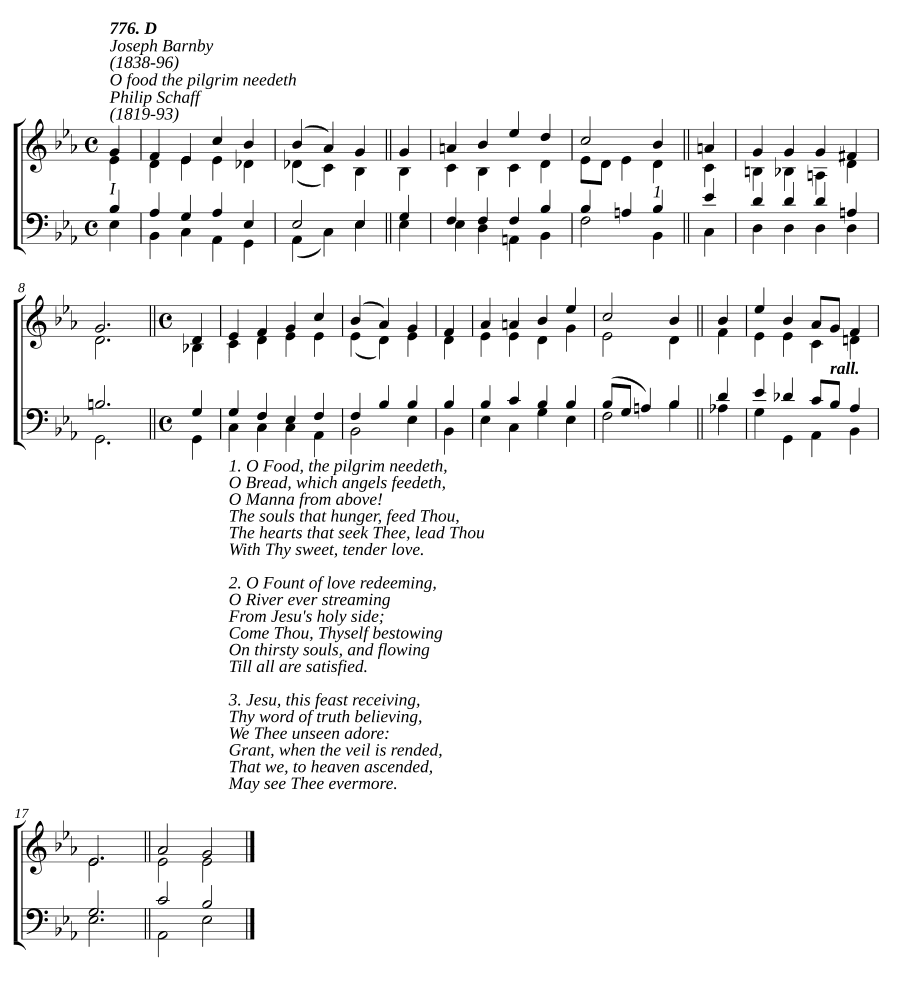 О пища, в которой нуждается паломник (O Food, the pilgrim needeth)
