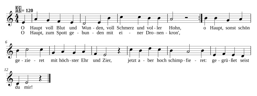 О глава, полная крови и ран (O Haupt voll Blut und Wunden)