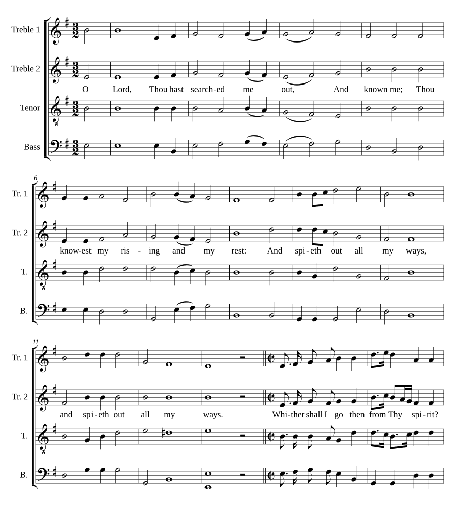 О Господи, Ты испытал меня (O Lord, Thou hast searched me out)