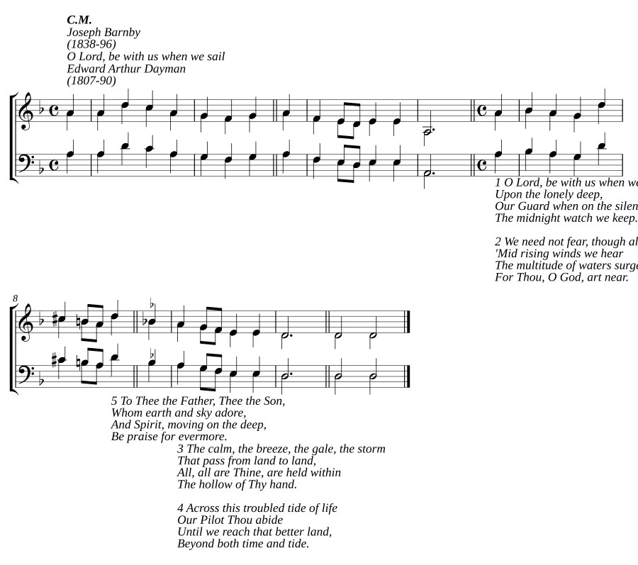 О Господи, будь с нами в пути (O Lord, be with us when we sail)