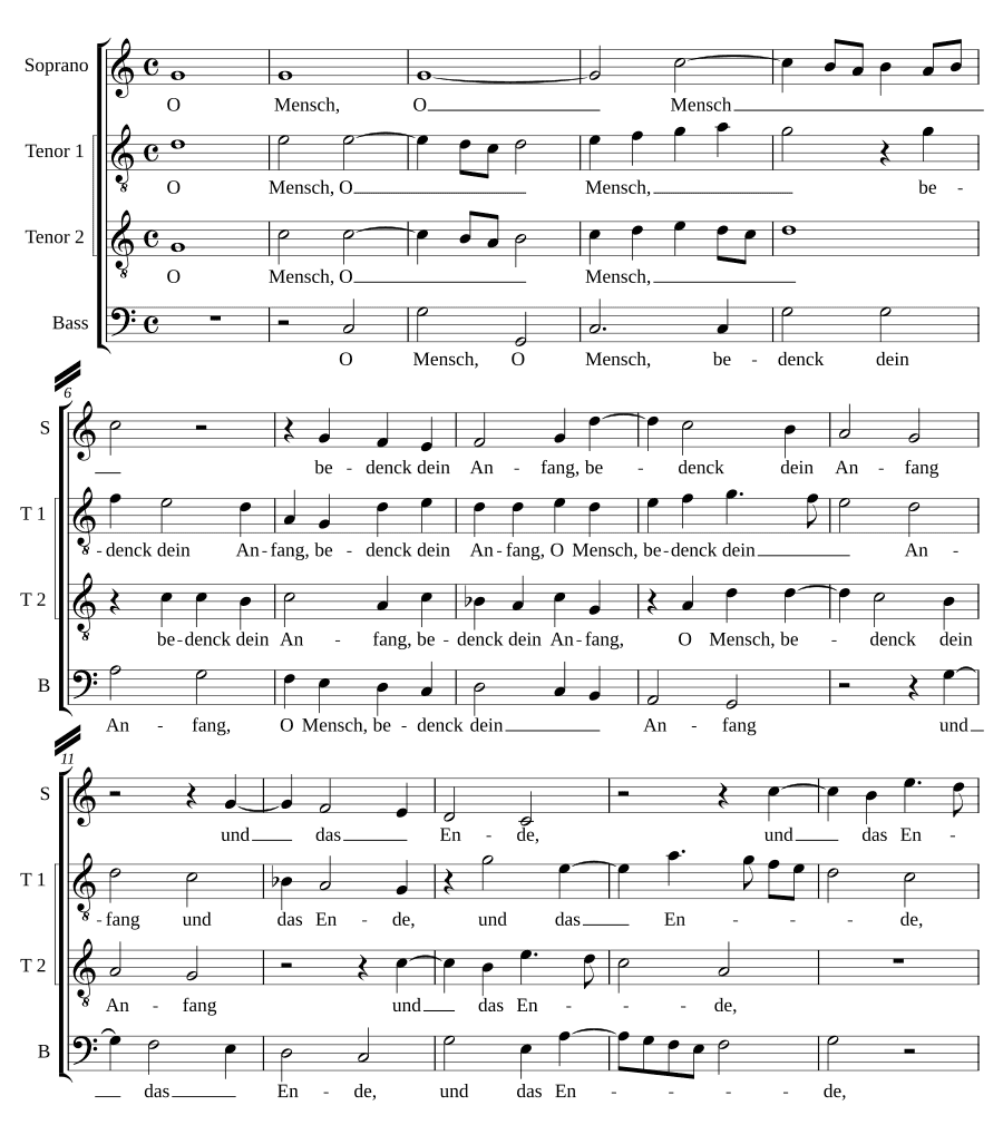 О человек, помни начало своё (O Mensch, bedenck dein Anfang)