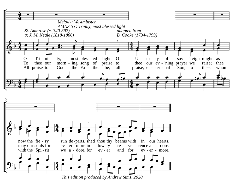 О Троица, свет благословенный (O Trinity, most blessed light)