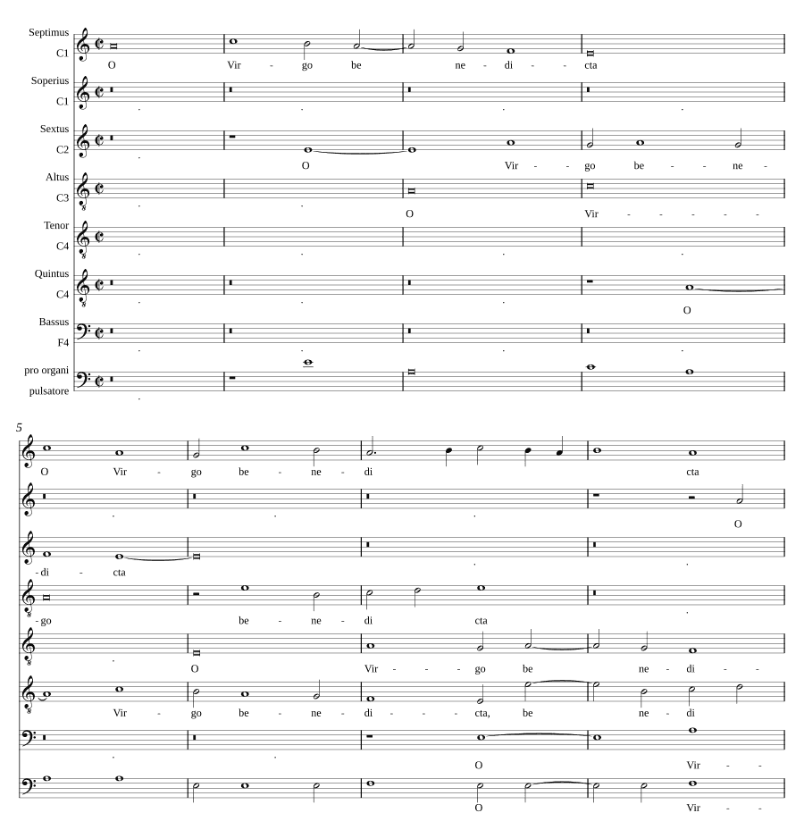 О благословенная дева, на 7 голосов (O Virgo benedicta a 7)