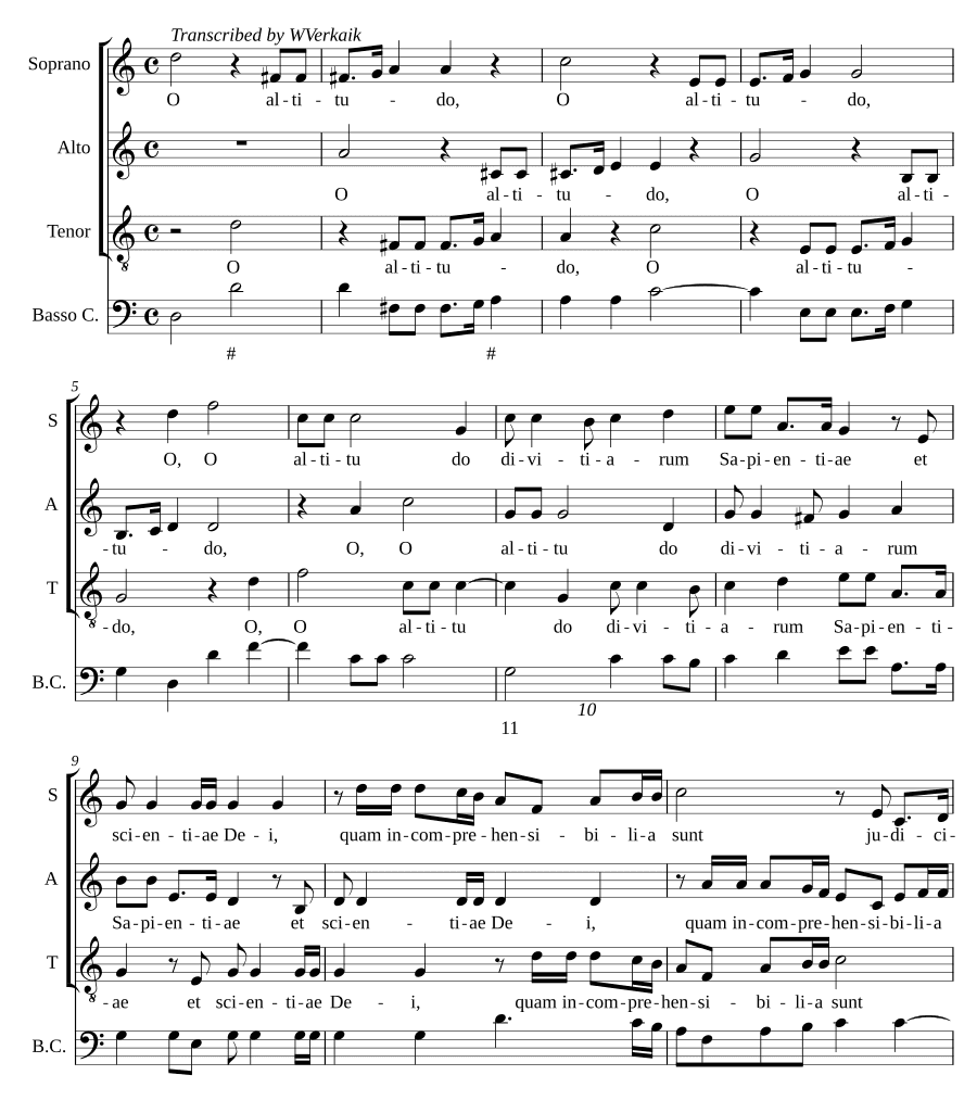 О глубина богатств (O altitudo divitiarum)