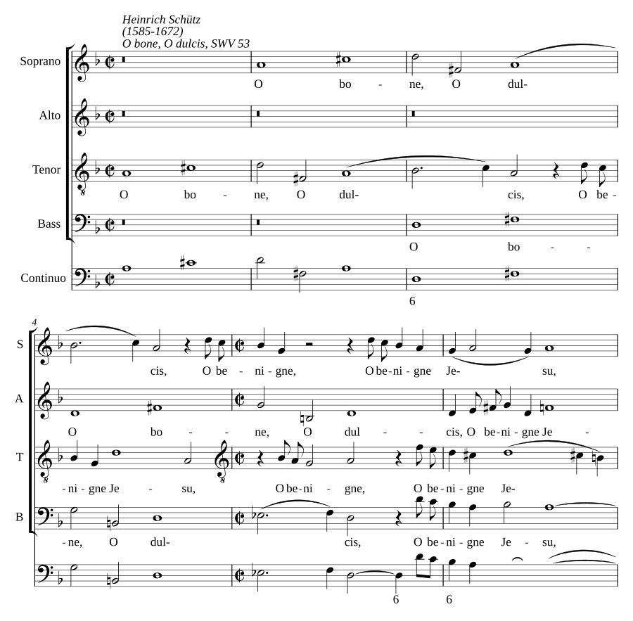 О, добрый, сладкий, благой Иисус (O bone, o dulcis, o benigne Jesu, SWV 53 (Prima pars))