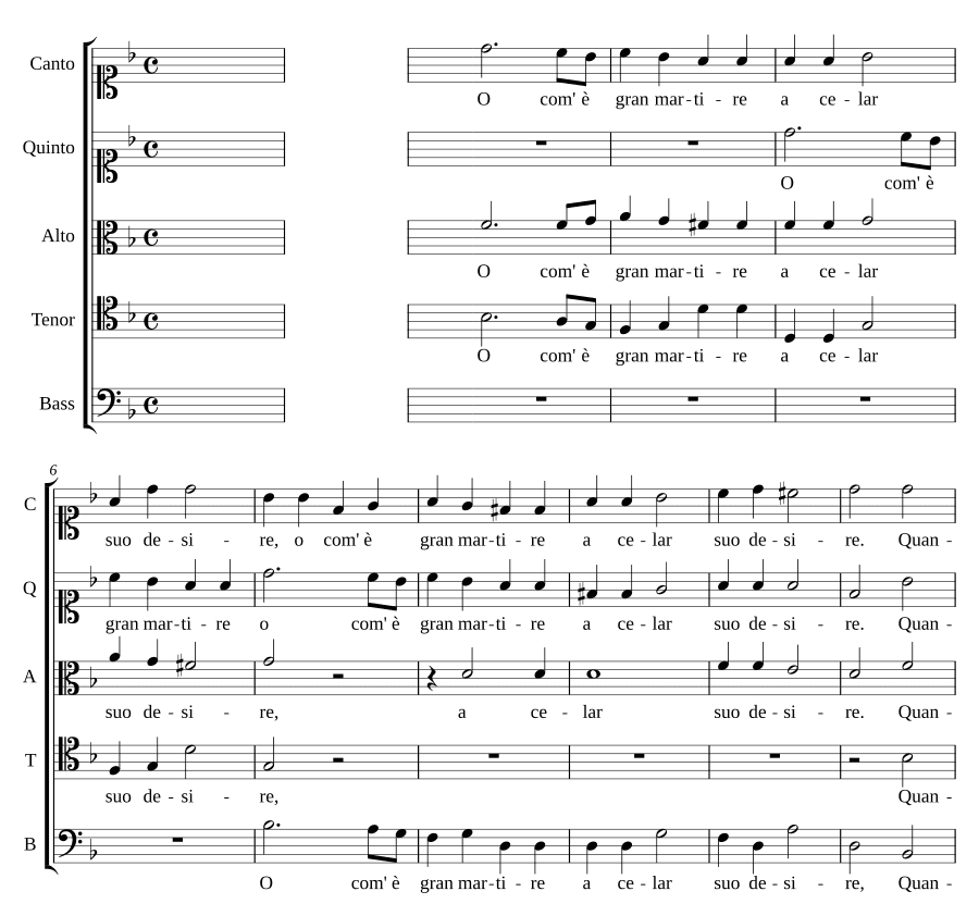 О как велико мучение (O com' e gran martire)