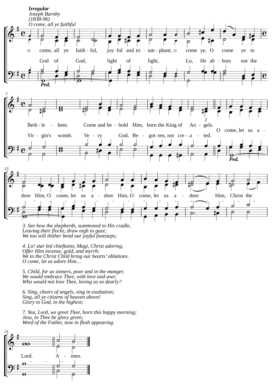 О, придите, все верные (O come, all ye faithful)