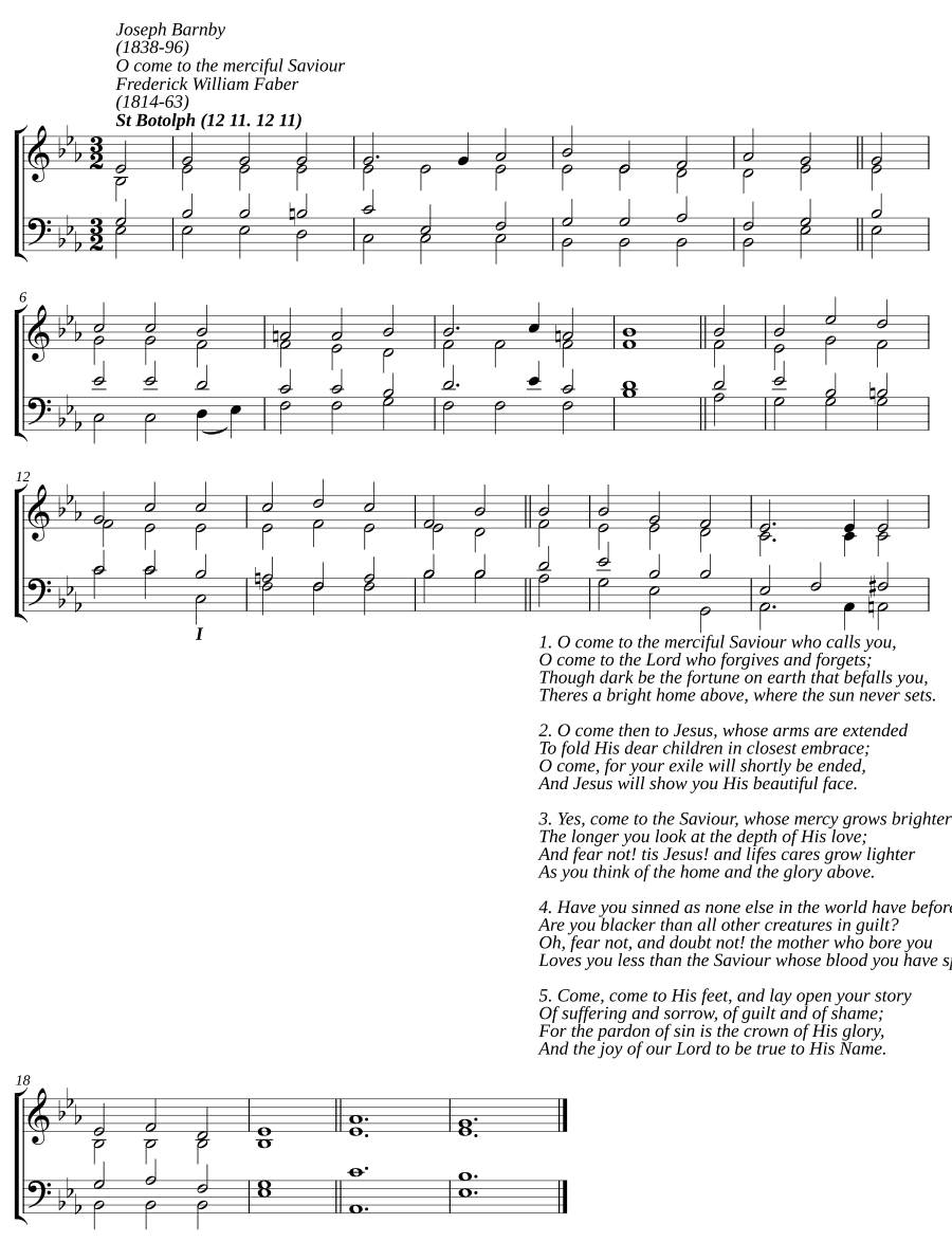 О, придите к милосердному Спасителю (O come to the merciful Saviour)