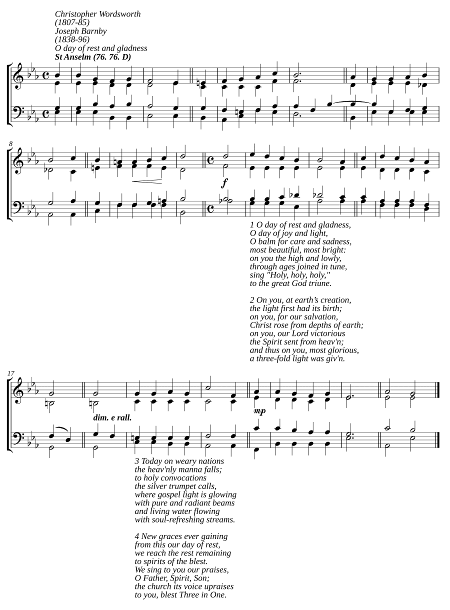 О день покоя и радости (O day of rest and gladness)