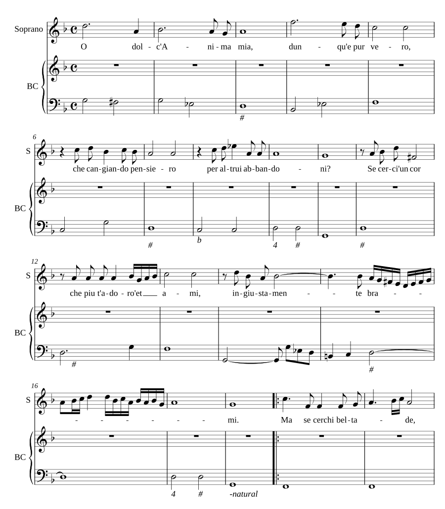 О сладкая душа моя (O dolc' Anima mia)