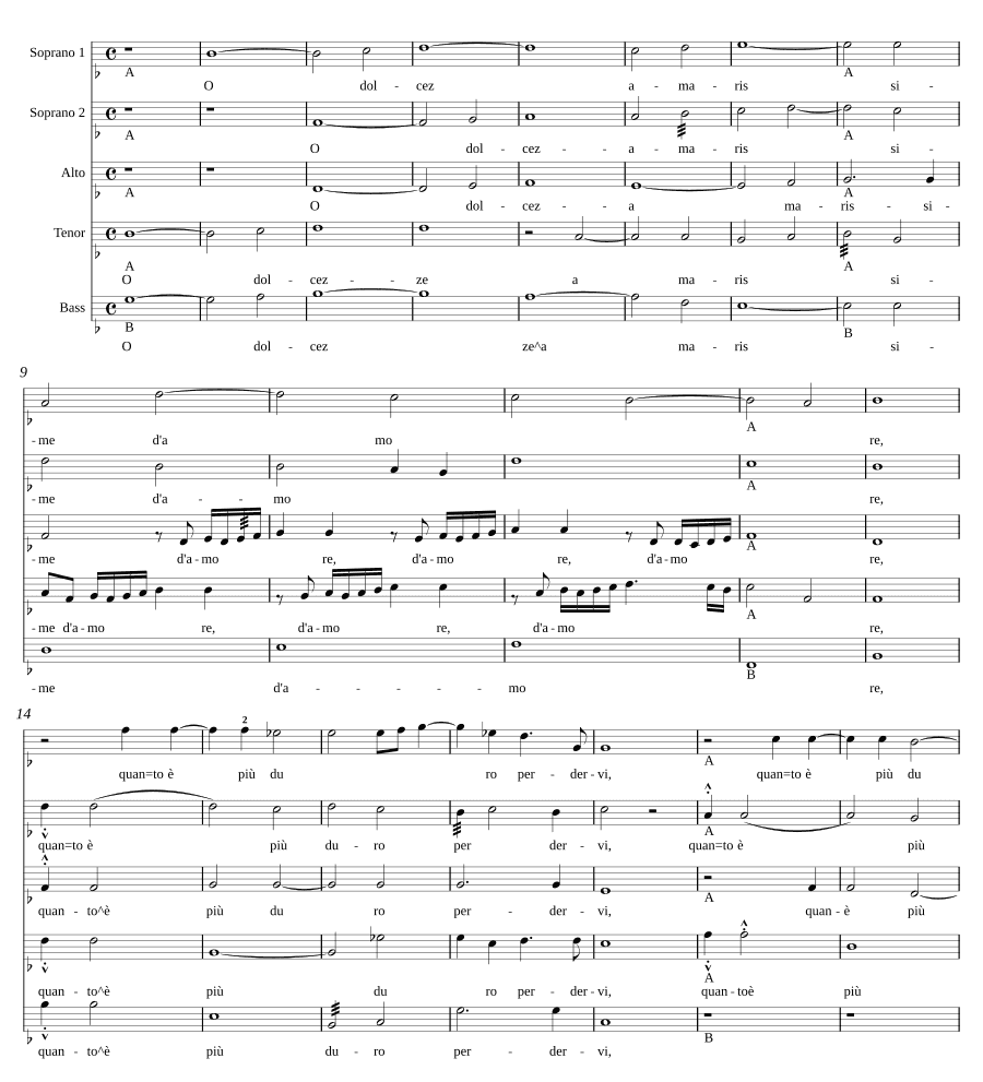 O dolcezze amarissime (Seconda parte), SWV 2