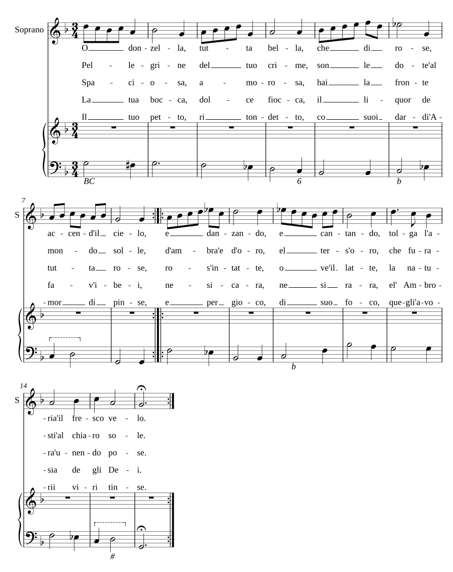 О, дева вся прекрасная (O donzella tutta bella)