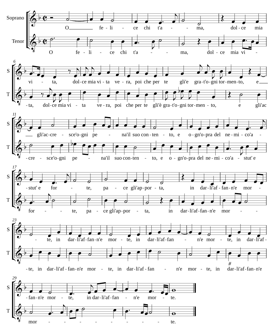 О, счастливый, кто тебя любит (O felice chi t'ama)
