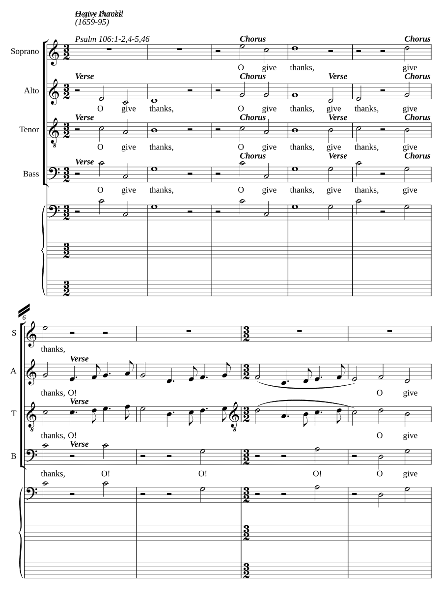 Благодарите Господа, Z 33 (O give thanks unto the Lord, Z 33)