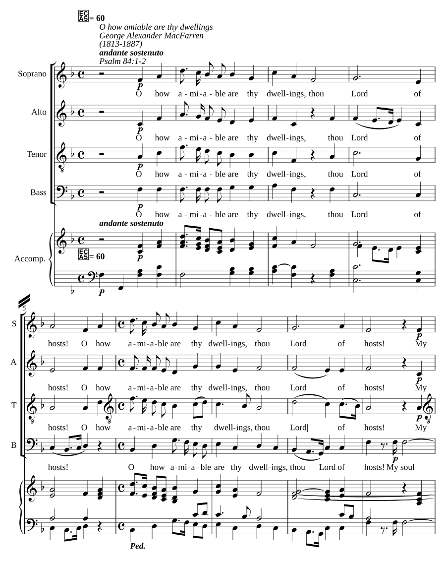 О, как любезны жилища твои (O how amiable are thy dwellings)