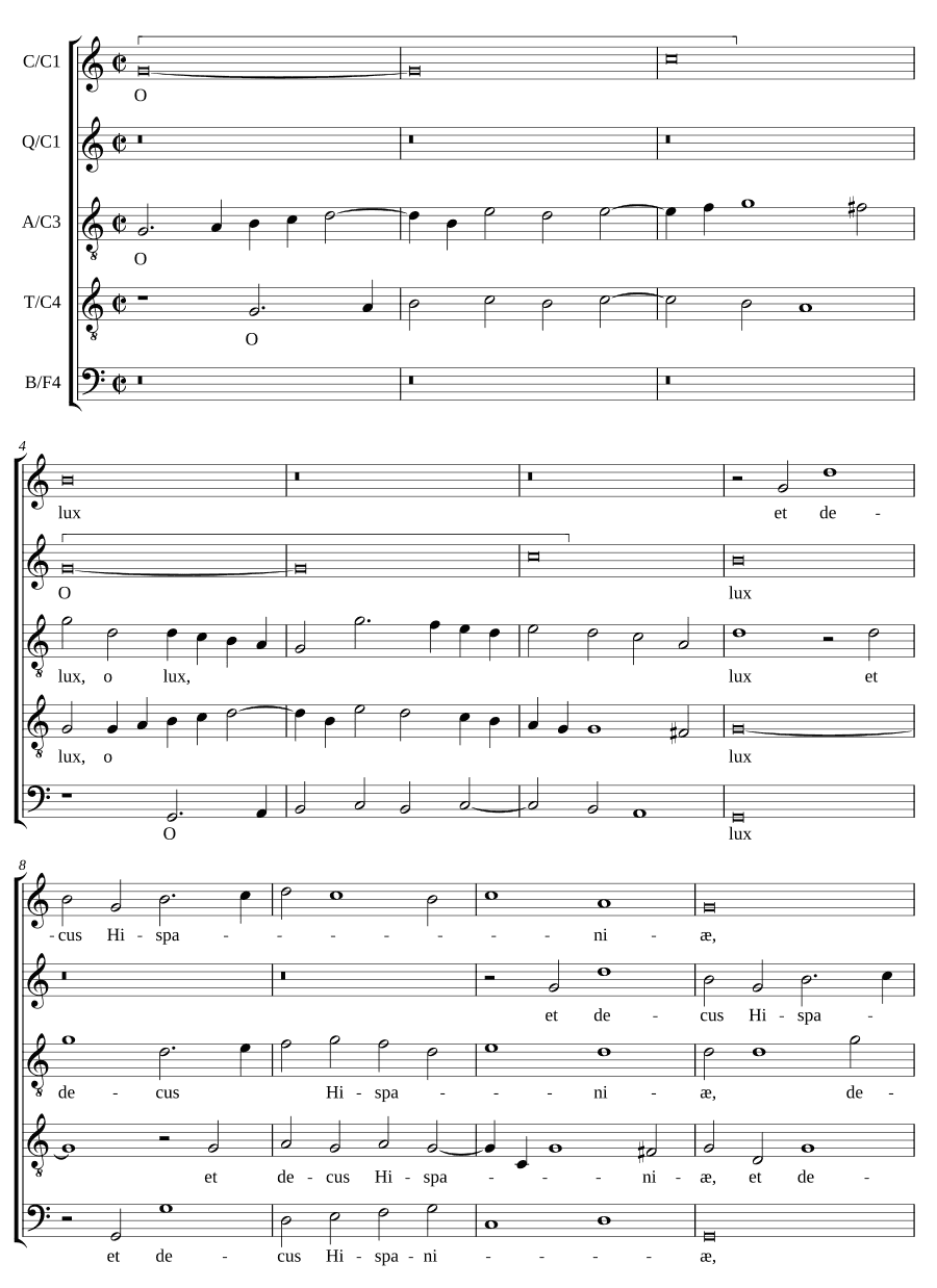 О, свет и украшение Испании (O lux et decus Hispaniae)