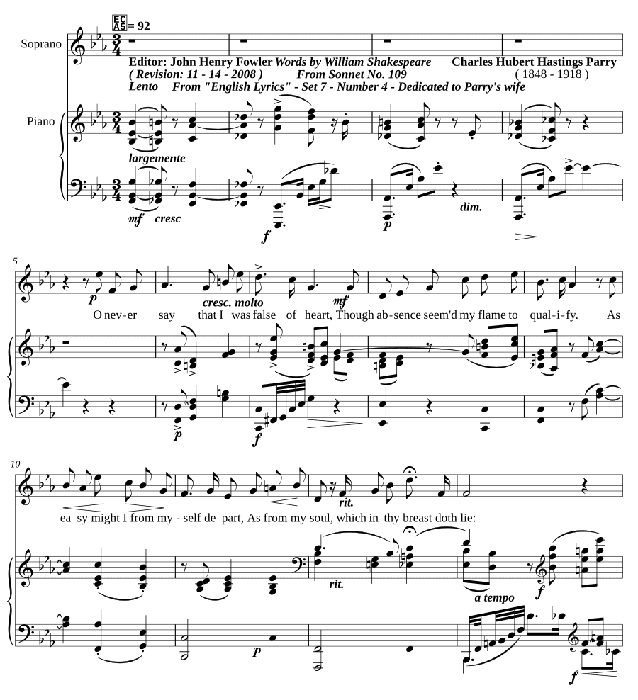 О, никогда не говори, что я был неверен сердцем (O never say that I was false of heart)